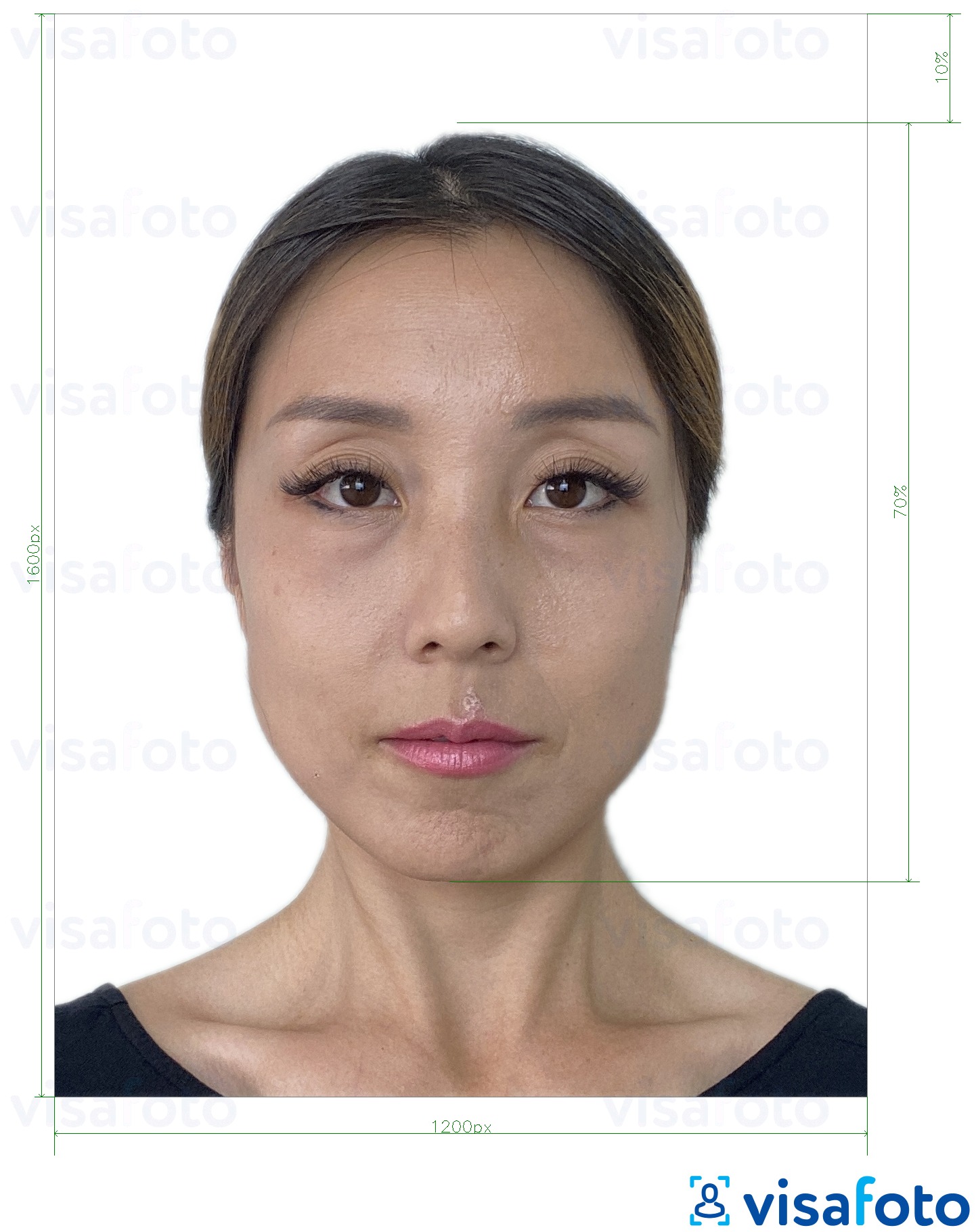 Tam boyut belirtimi olan Hong Kong çevrimiçi e-pasaport 1200x1600 piksel için fotoğraf örneği