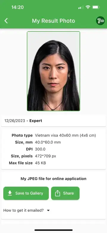 7ID: Vietnam Vize Fotoğraf Örneği