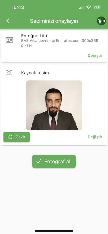 7ID Uygulaması: Dubai Vize Fotoğraf Boyutu