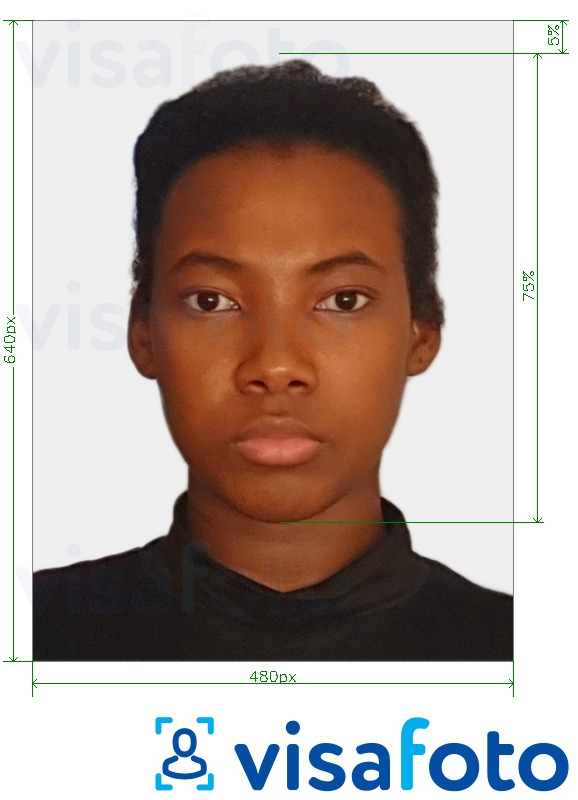 Tam boyut belirtimi olan Bahamalar pasaportu 480x640 piksel için fotoğraf örneği