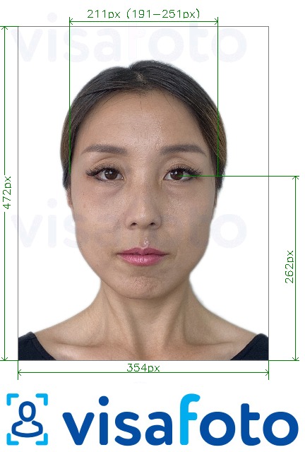 Tam boyut belirtimi olan Çin Pasaport çevrimiçi 354x472 piksel eski format için fotoğraf örneği
