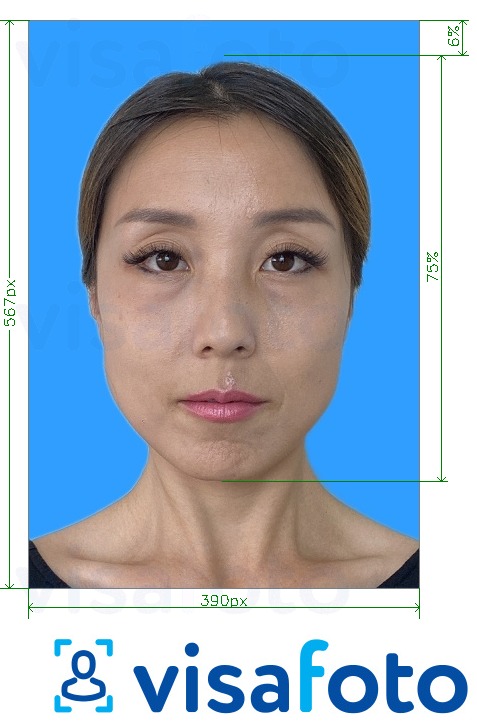 Tam boyut belirtimi olan Putonghua Yeterlilik Testi 390x567 piksel mavi arka plan için fotoğraf örneği