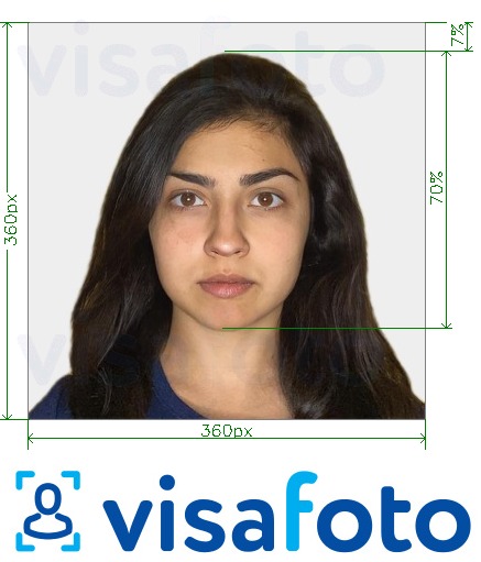 Tam boyut belirtimi olan Hindistan OCI pasaportu 360x360 - 900x900 piksel için fotoğraf örneği