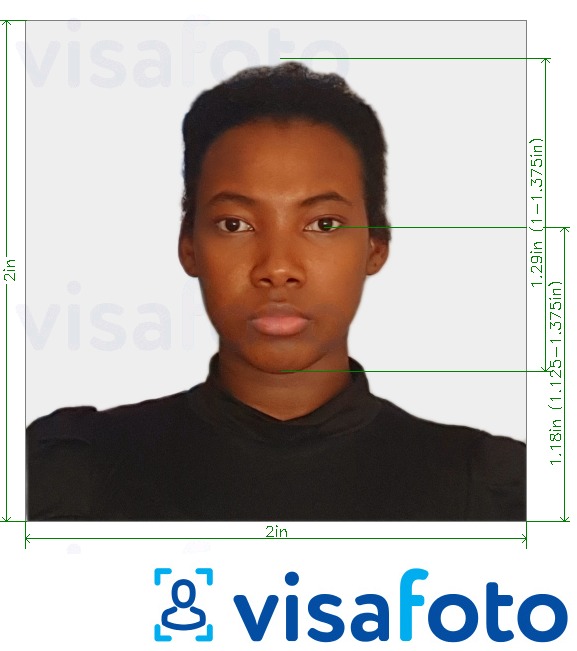 Tam boyut belirtimi olan Doğu Afrika vize fotoğrafı 2x2 inç (Kenya) (51x51mm, 5x5 cm) için fotoğraf örneği