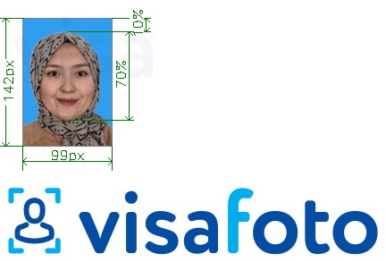 Tam boyut belirtimi olan Malezya expat 99x142 piksel mavi arka plan için fotoğraf örneği