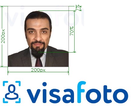 Tam boyut belirtimi olan Suudi Arabistan e-vize online enjazit.com.sa ile için fotoğraf örneği
