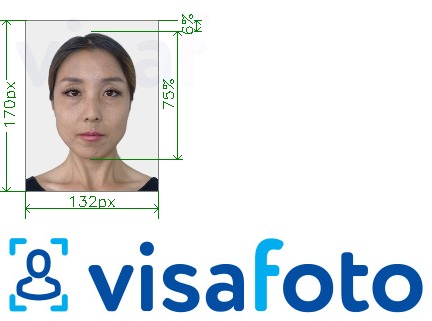 Tam boyut belirtimi olan Tayland e-vizesi 132x170 piksel için fotoğraf örneği