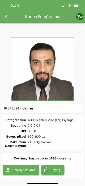 7ID Uygulama: Green Card için Fotoğrafı