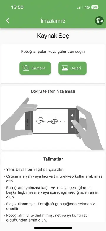 7ID Uygulaması: Imza Uygulamasi