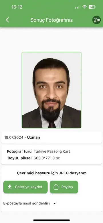 7ID Uygulaması: Saniyeler içinde Türk Passolig Kart Fotoğrafı