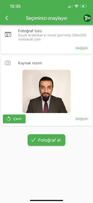 7ID Uygulaması: Suudi Arabistan vize fotoğrafınızdaki arka planı düzenleyin
